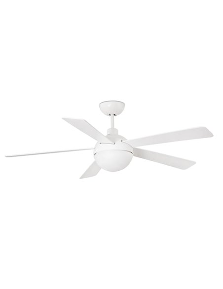 Izaro SMART white ceiling fan with LED light – Faro - Remote control with timer + Alexa/Google/Siri, 5 speeds, DC motor 