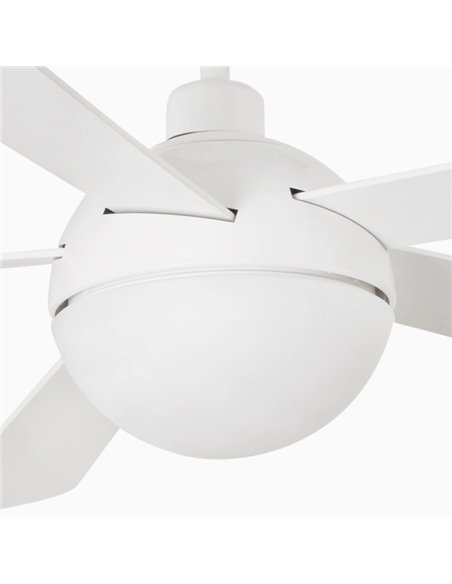 Izaro SMART white ceiling fan with LED light – Faro - Remote control with timer + Alexa/Google/Siri, 5 speeds, DC motor 