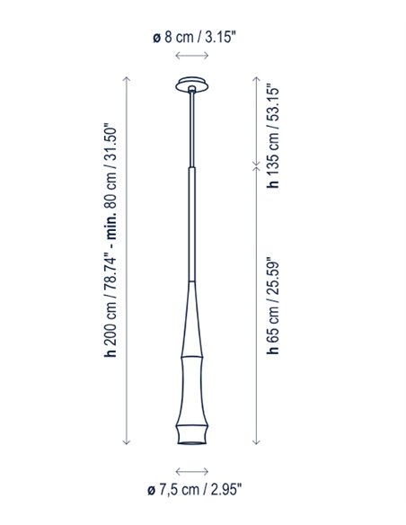 Lámpara colgante con pantalla de aluminio macizo - Slend 01 - Bover