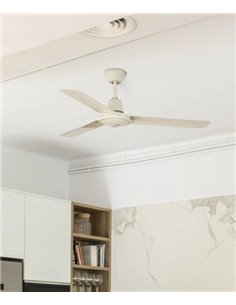 Ventilador de techo sin luz acabado blanco con 3 palas y velocidades Ø 120 cm – Eco Indus – Faro