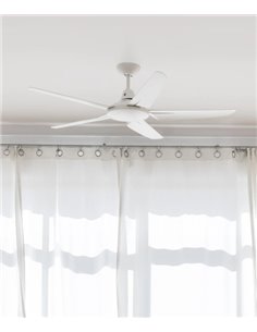 Ventilador de techo sin luz acabado blanco con mando a distancia – Meno – Faro