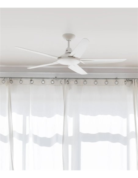 Ventilador de techo sin luz acabado blanco con mando a distancia – Meno – Faro