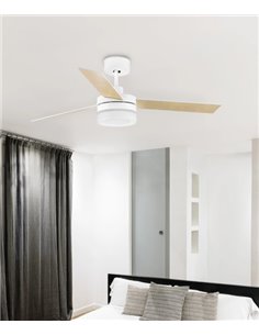 Ventilador de techo LED acabado blanco con altavoz incluido – Ice – Faro