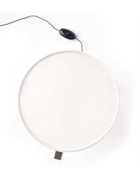 Chicago table lamp - Punt Mobles - Cotton textile lampshade+Walnut and metal base, dimmable LED 2700K