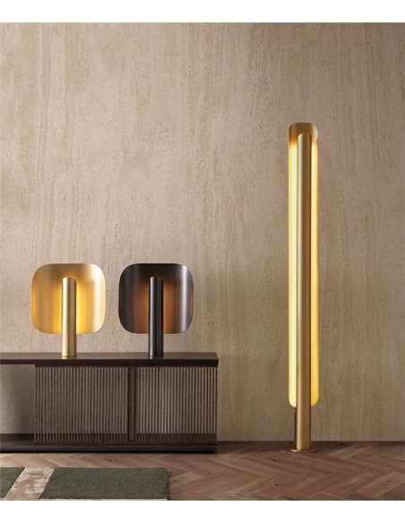 Stockholm floor lamp - Punt Mobles - Aluminium lampshade in 3 colours, LED dimmable 2700K, Height: 175 cm