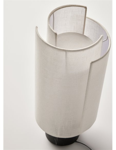 Rio floor lamp - Punt Mobles - Cotton textile lampshade, Marquina marble base, dimmable LED 2700K