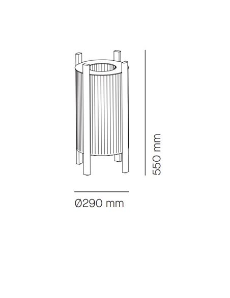 Rol floor lamp - Milano - Outdoor lamp IP54, Varnished iroko wood, 3 sizes