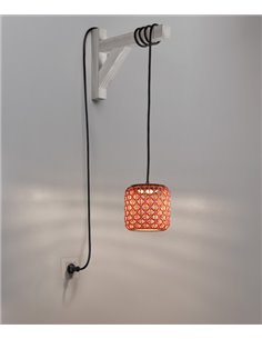 Nans pendant light - Bover - Outdoor light, Hand-woven synthetic fibre lampshade, Extra-long cable 390 cm 2