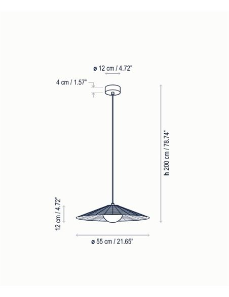 Nans ceiling pendant light - Bover - Outdoor light, Hand-woven synthetic fibre lampshades, Dimmable LED Triac