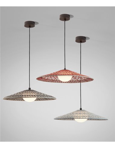 Nans ceiling pendant light - Bover - Outdoor light, Hand-woven synthetic fibre lampshades, Dimmable LED Triac