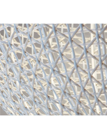 Nans ceiling pendant light - Bover - 3 hand-woven synthetic fibre shades, dimmable LED Triac