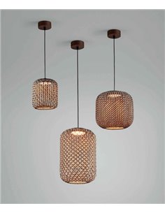 Nans ceiling pendant light - Bover - Hand-woven synthetic fibre lampshade, Available in various sizes, Dimmable LED Triac