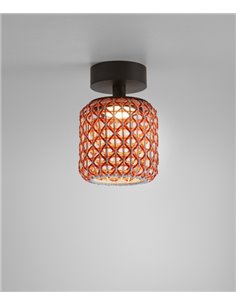 Nans ceiling light - Bover - Hand-woven synthetic fibre lampshade, Available in various sizes, LED dimmable Triac