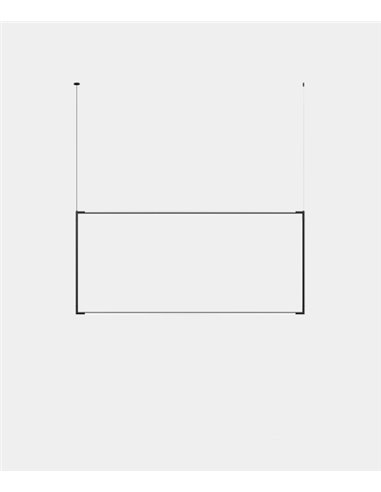 Tubs Modular Rectangular Vertical Pendant light - LedsC4 - Black light with DALI dimming, LED 3000K 5260 lm, Surface / recessed 