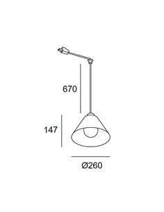 Deltratrack track pendant light - LedsC4 - Conical shaped ceiling light with cable in 2 sizes, incl. Hooks 2