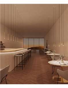 Candle recessed pendant light - LedsC4 - Tube type light in 2 colours and sizes, LED 2700K 2