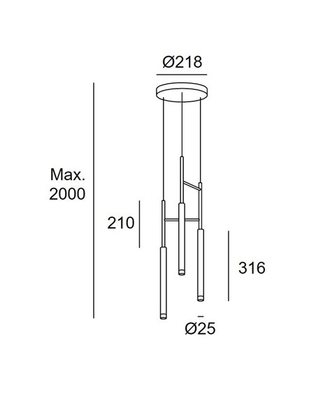 Candle pendant light - LedsC4 - Available in 2 colours, Dimmable phase cut off