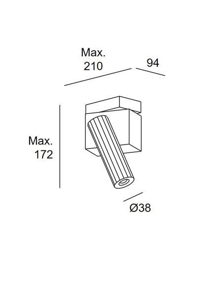 Prolix ceiling spotlight - LedsC4 - Adjustable metal light, dimmable optics to increase light angle, dimmable LED phase cut LED