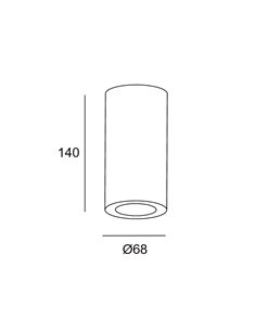 Pipe ceiling spotlight - LedsC4 - Cylindrical light in 3 colours, 1xGU10 2