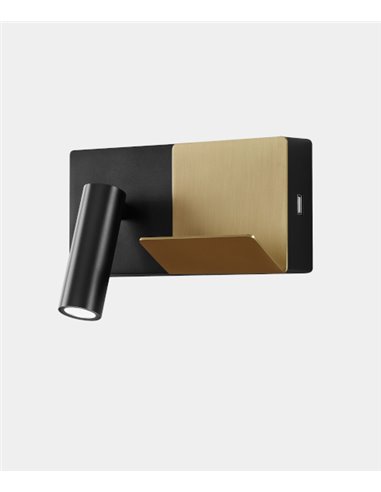 E-lamp Mini wall light - LedsC4 - Reading light with USB charger, LED 2700K 137 lm