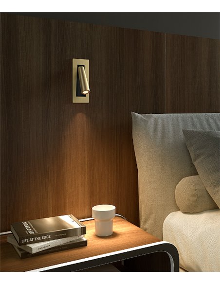 Gamma SR recessed wall light - LedsC4 - LED reading light 2700K, Available in 4 colours, Adjustable spotlight