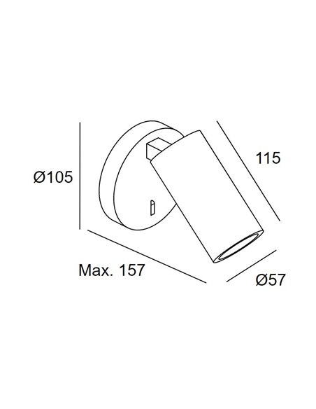 Simply wall light - LedsC4 - Reading light with adjustable spotlight, 1xGU10