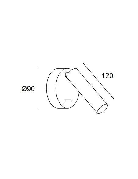 Stylus Switch wall light - LedsC4 - Reading light with switch, LED 3000K, Available in white or black