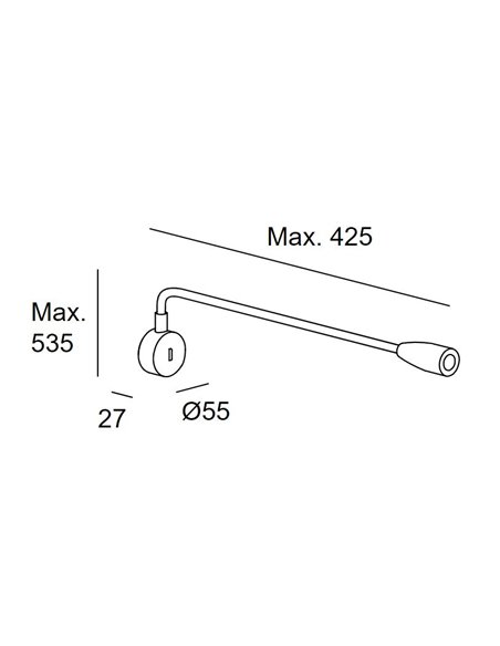 Bed Round wall light - LedsC4 - Reading light with adjustable flexo, Available in 3 colours, LED 3000K