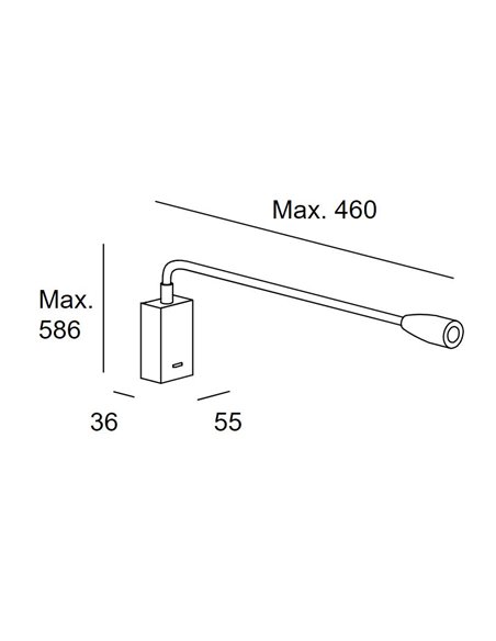 Bed Rectangular wall light - LedsC4 - Reading light in 3 colours, LED 3000K