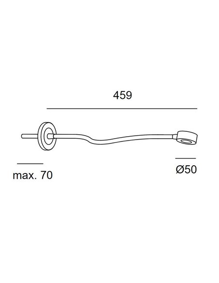 Link recessed wall light - LedsC4 - Reading lamp touch dimming, Adjustable spotlight with LED light 2700K