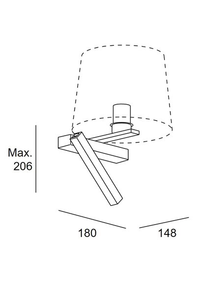 Hall Left Wall light - LedsC4 - Reading light with shade, LED+E2700K