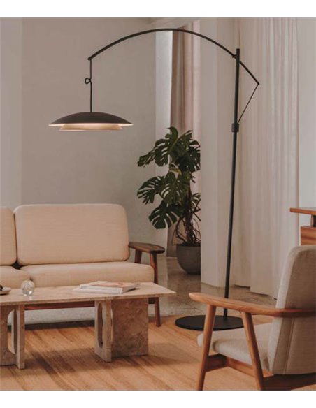 Noway smart floor lamp - LedsC4 - Reading arc lamp, Dimmable LED, Height adjustable