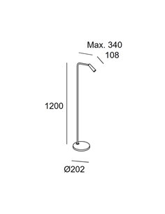 Gamma floor lamp - LedsC4 - Reading floor lamp, Available in 2 sizes, LED 2700K