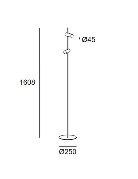 Nude Double floor lamp - LedsC4 - Lamp with 2 adjustable spotlights, Available in 3 colours