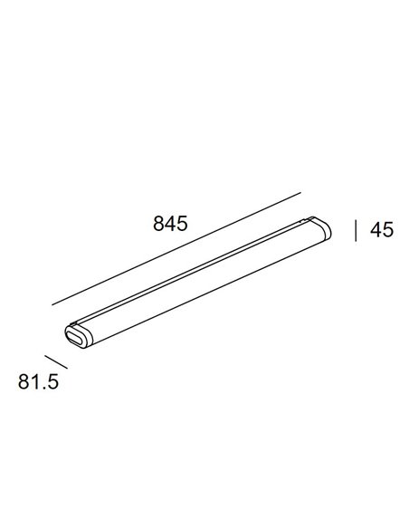 Toi wall light - LedsC4 - Bathroom wall light LED 3000K, Length: 84,5 cm