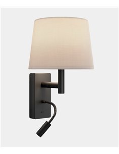 Metrica Extended wall light - LedsC4 - Reading light with LED flexo, White shade 2