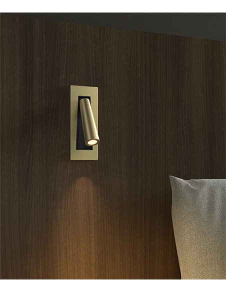 Gamma SR recessed wall light - LedsC4 - LED reading light 2700K, Available in 4 colours, Adjustable spotlight