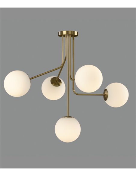 Parma pendant light - ACB - Ball lamp with 5 lights, Old gold metal