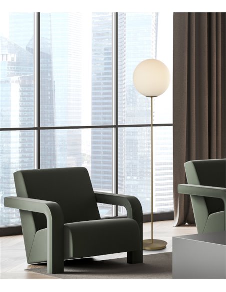 Parma floor lamp - ACB - Ball light in antique gold, Height: 150 cm