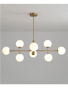 Doris pendant light - ACB - Ball lamp with 8 lights, Old gold finish
