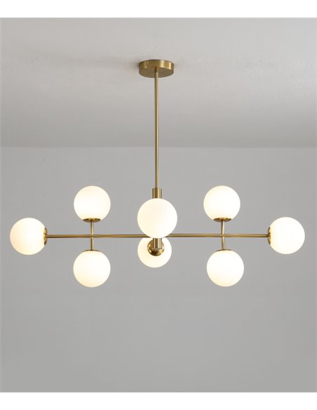 Doris pendant light - ACB - Ball lamp with 8 lights, Old gold finish