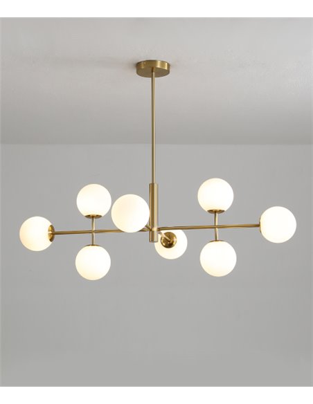 Doris pendant light - ACB - Ball lamp with 8 lights, Old gold finish