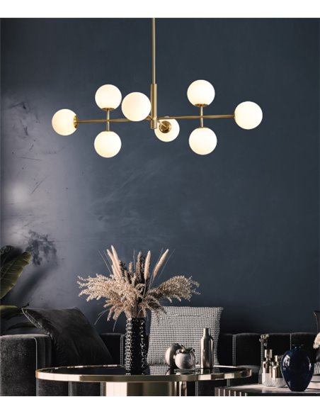 Doris pendant light - ACB - Ball lamp with 8 lights, Old gold finish