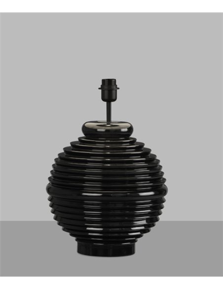 Tarifa table lamp - ACB - Decorative light made of black ceramic, lampshade included