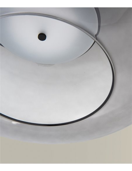 Plat recessed ceiling pendant - LedsC4 - Glass light in green, smoked or amber Dimmable LED 2700-3000-4000K