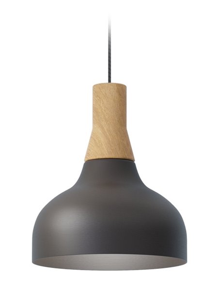 Reiko Cone pendant light - Robin - Modern pendant light in metal and ash, Ø 21 cm