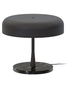 Rea table lamp - Robin - Marble base, Matt black lampshade, 3xE27 2
