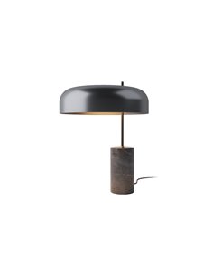 Romina table lamp - Robin - Elegant design with marble base, Black lampshade with golden interior 2
