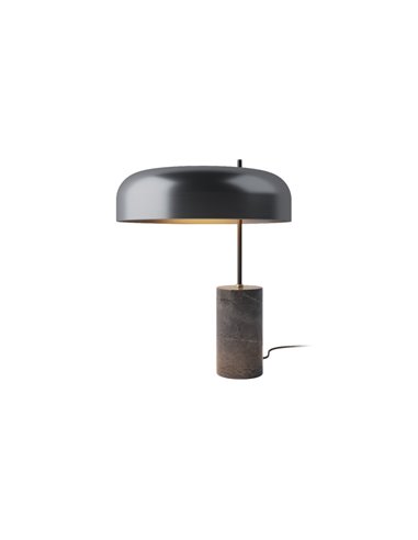 Romina table lamp - Robin - Elegant design with marble base, Black lampshade with golden interior