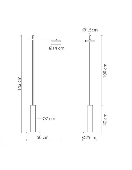 Rafaela floor lamp - Robin - Modern design matt black, LED 3000K 1520 lm